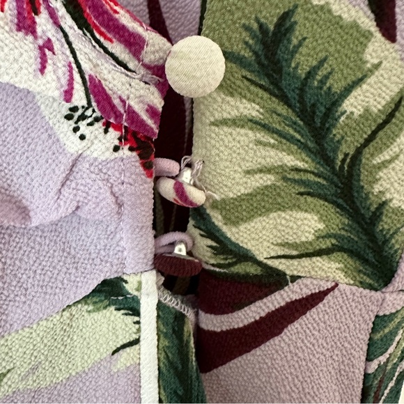 Jennifer Lopez Lilac/ Light Purple Tropical Floral Wrap Maxi Dress XS - Picture 4 of 14